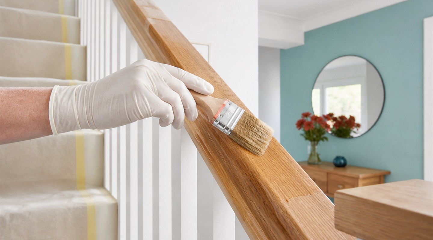 Illustrative satin finish applied to timber